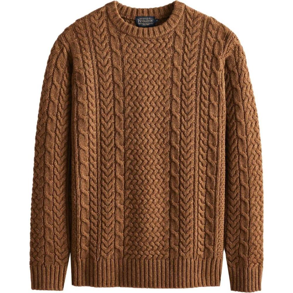 image:imagePendleton Mens Shetland Wool Fisherman SweaterCarmel Heather