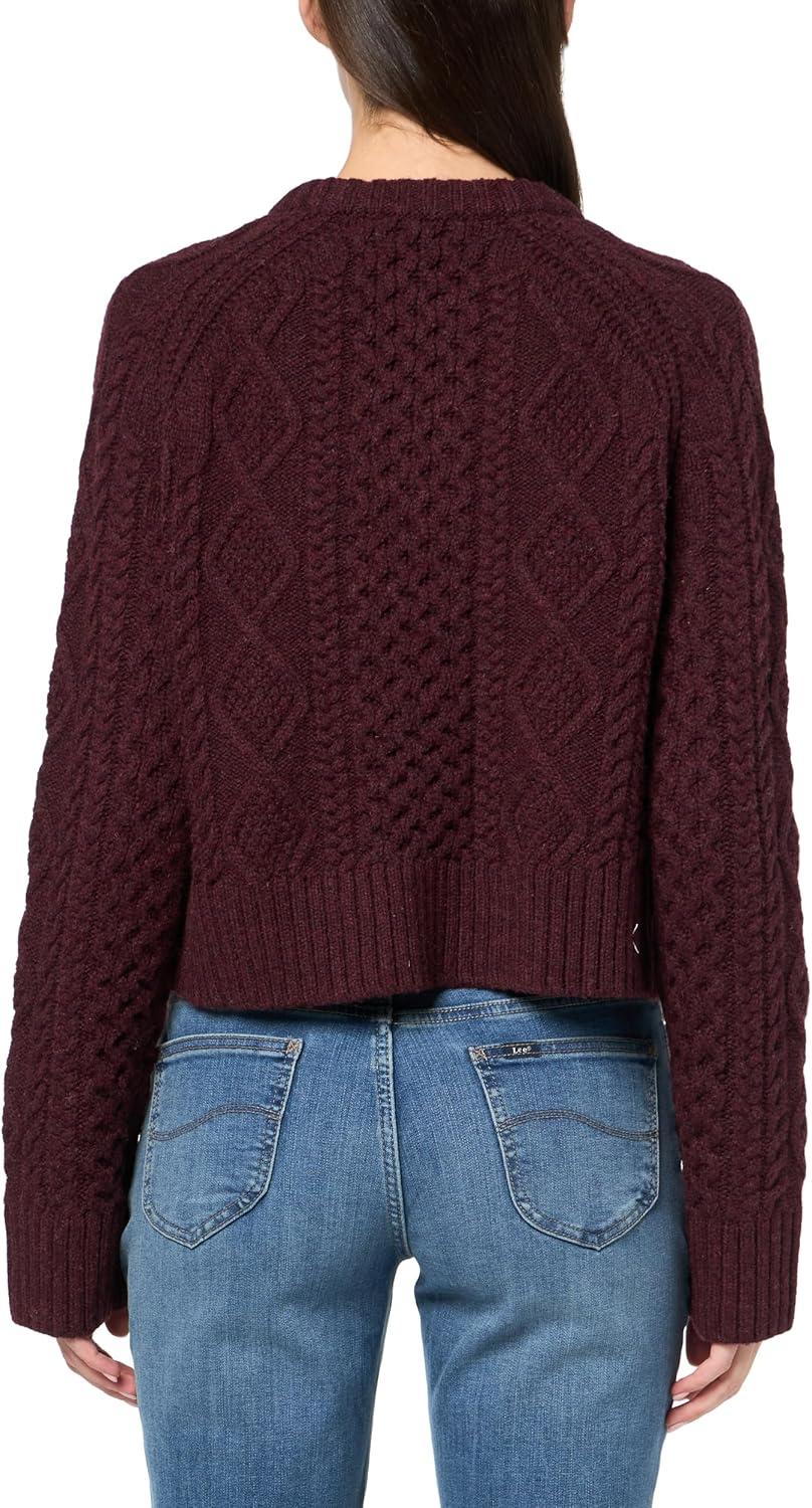 image:imagePendleton Womens Cropped Fisherman SweaterBurgundy Heather