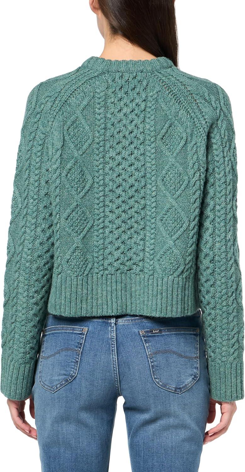 image:imagePendleton Womens Cropped Fisherman SweaterDusty Teal Heather