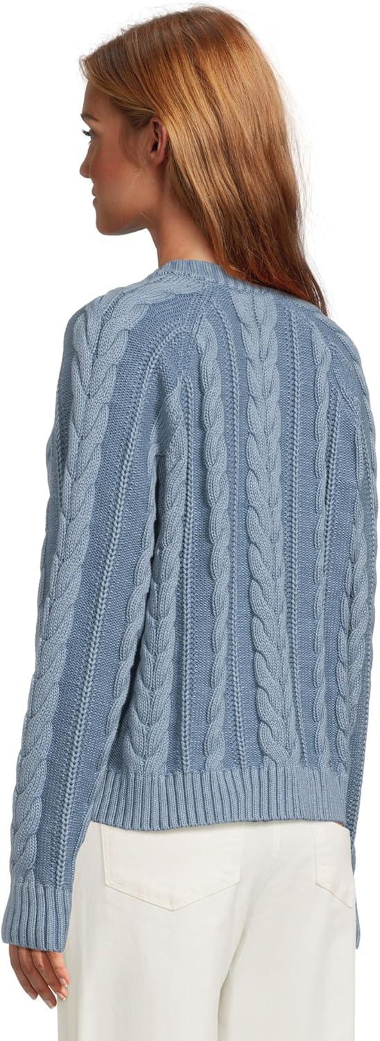 image:imagePendleton Womens Cotton Cable Cardigan Sweater 100 Cotton Sweaters for WomenDusty Blue