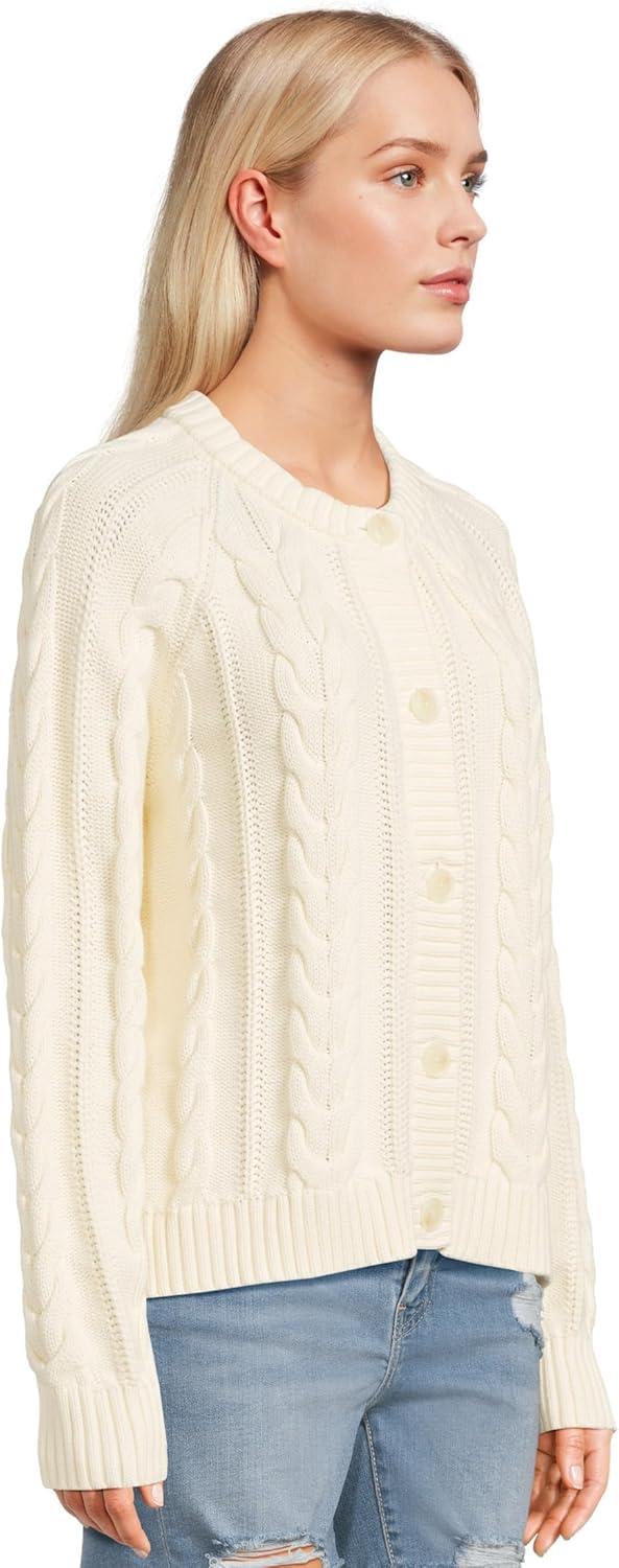 image:imagePendleton Womens Cotton Cable Cardigan Sweater 100 Cotton Sweaters for WomenEcru