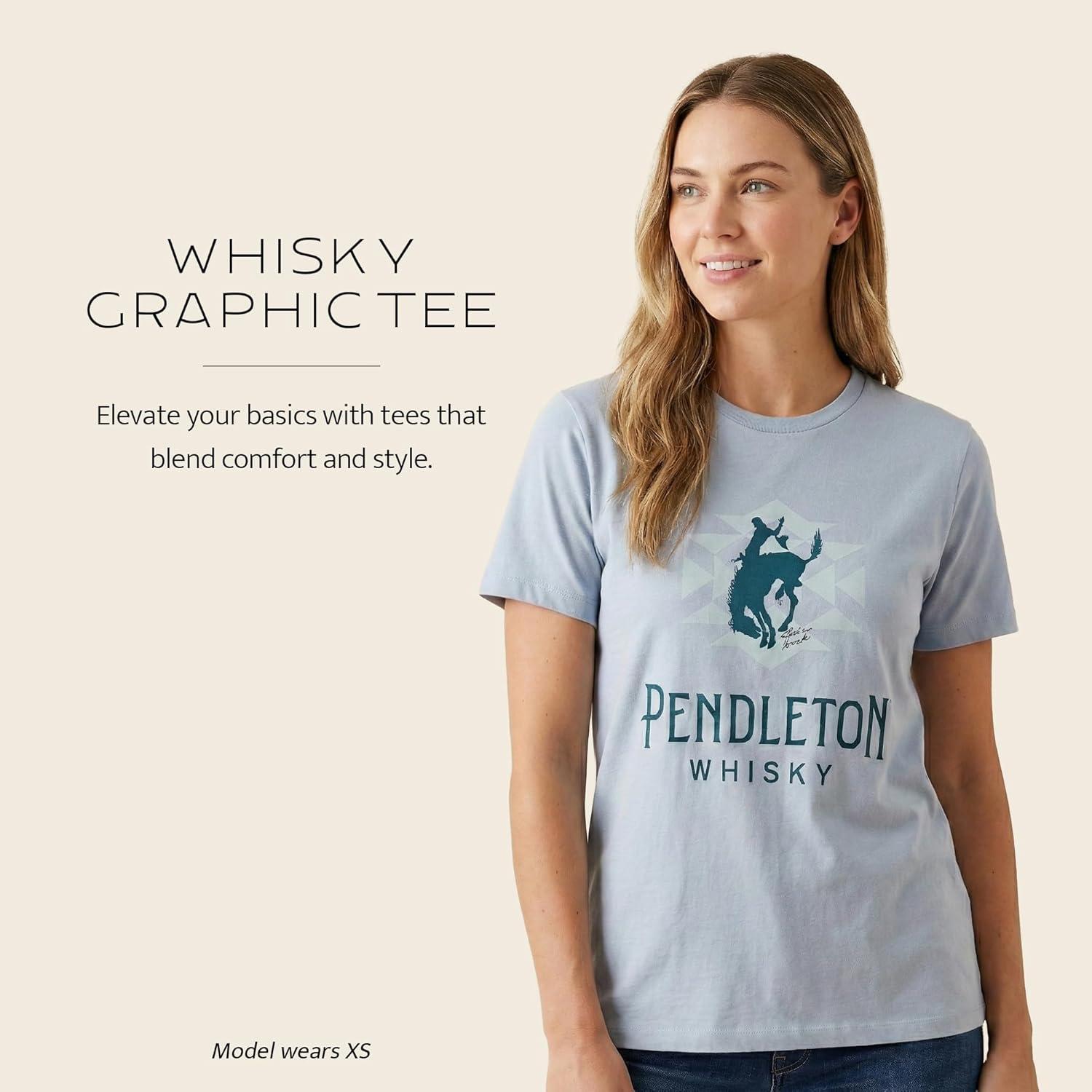image:imagePendleton Womens Graphic TShirt 100 Cotton Tee Lightweight Comfort with SoftTouch WaterBased Signature PrintsBlue Fog