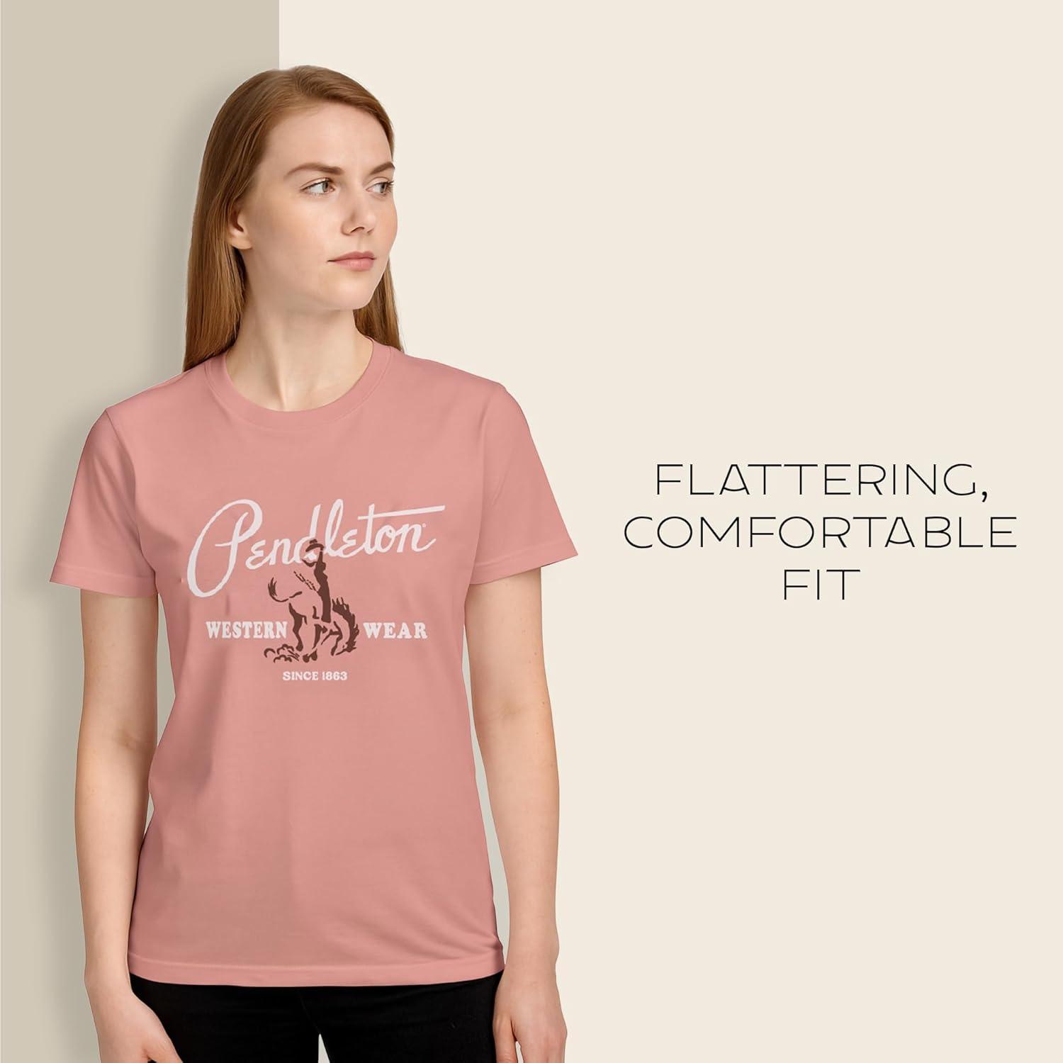 image:imagePendleton Womens Graphic TShirt 100 Cotton Tee Lightweight Comfort with SoftTouch WaterBased Signature PrintsDusty Rose