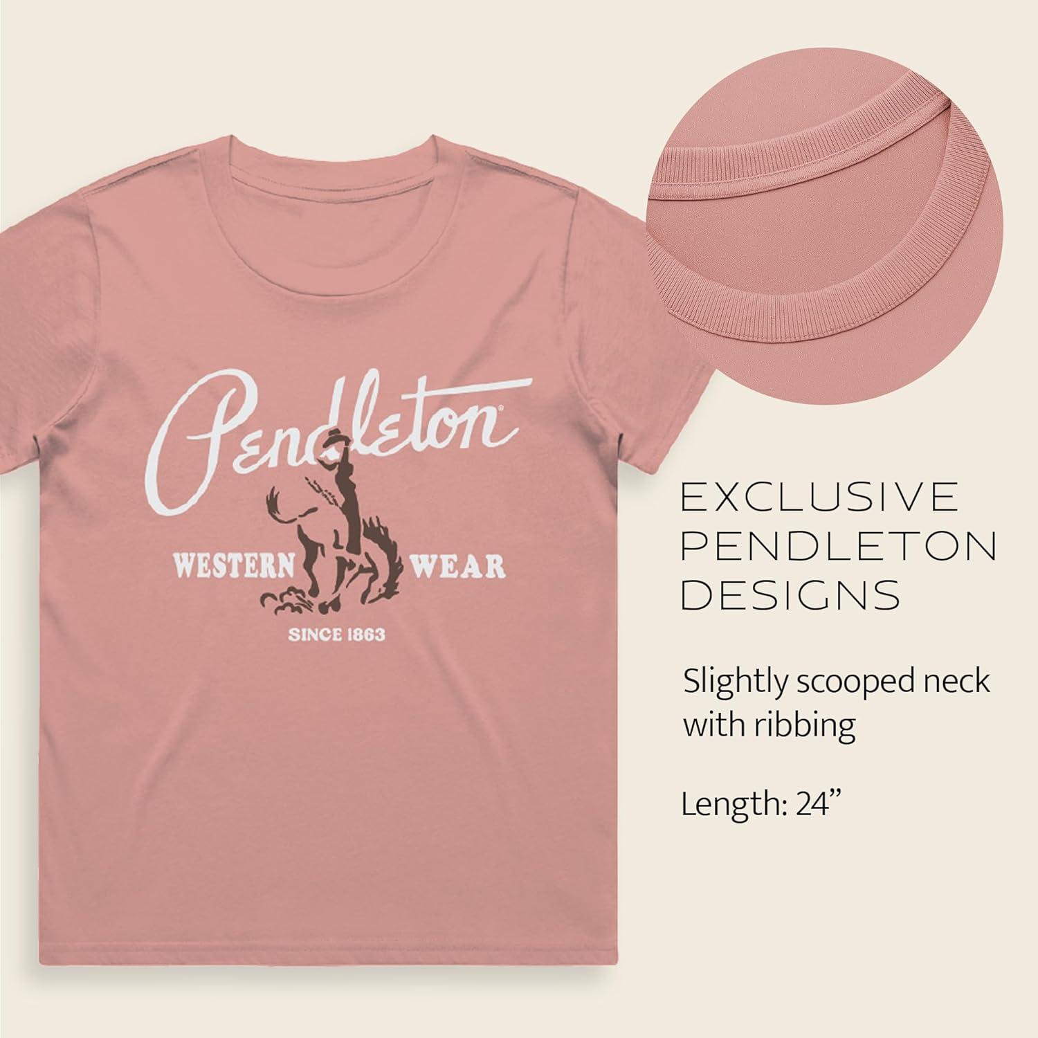 image:imagePendleton Womens Graphic TShirt 100 Cotton Tee Lightweight Comfort with SoftTouch WaterBased Signature PrintsDusty Rose