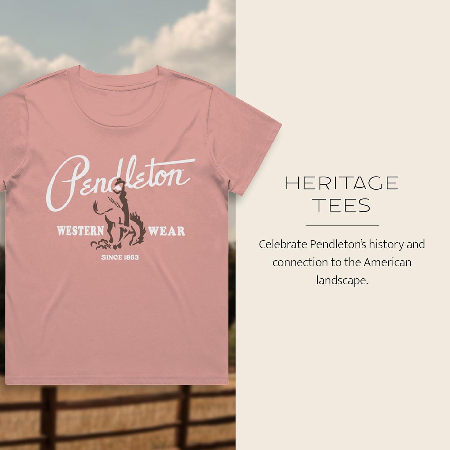 image:imagePendleton Womens Graphic TShirt 100 Cotton Tee Lightweight Comfort with SoftTouch WaterBased Signature PrintsDusty Rose