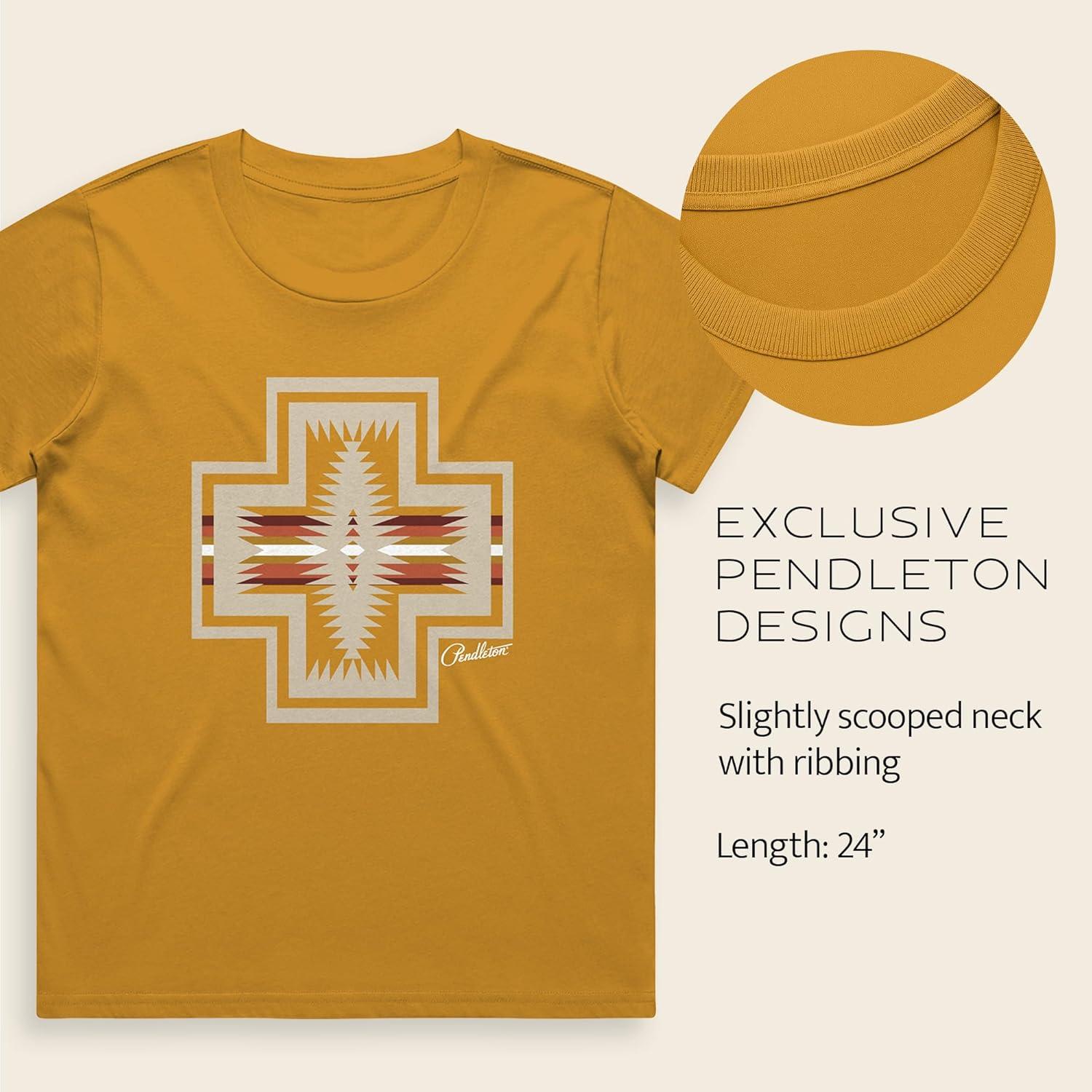 image:imagePendleton Womens Graphic TShirt 100 Cotton Tee Lightweight Comfort with SoftTouch WaterBased Signature PrintsGold