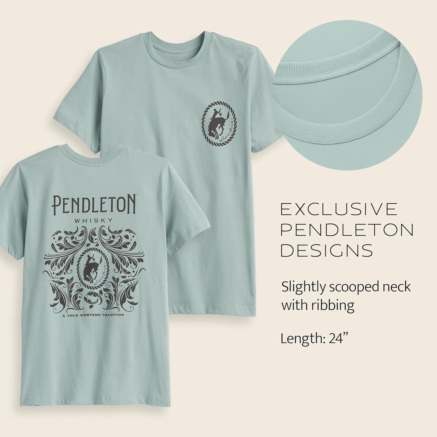 image:imagePendleton Womens Graphic TShirt 100 Cotton Tee Lightweight Comfort with SoftTouch WaterBased Signature PrintsSeafoam