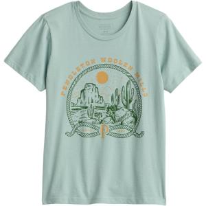 Pendleton Women’s Graphic T-Shirt, 100% Cotton Tee, Lightweight Comfort with Soft-Touch, Water-Based Signature Prints(Seafoam – Western Oasis)