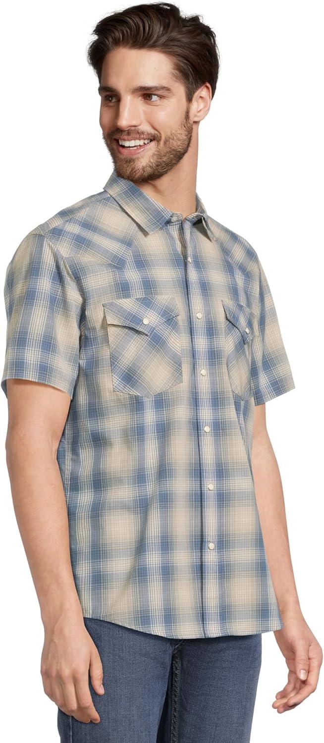 image:imagePendleton Mens Short Sleeve Frontier Shirt Cotton Polyester Short Sleeve Machine WashableBlueGreen Plaid