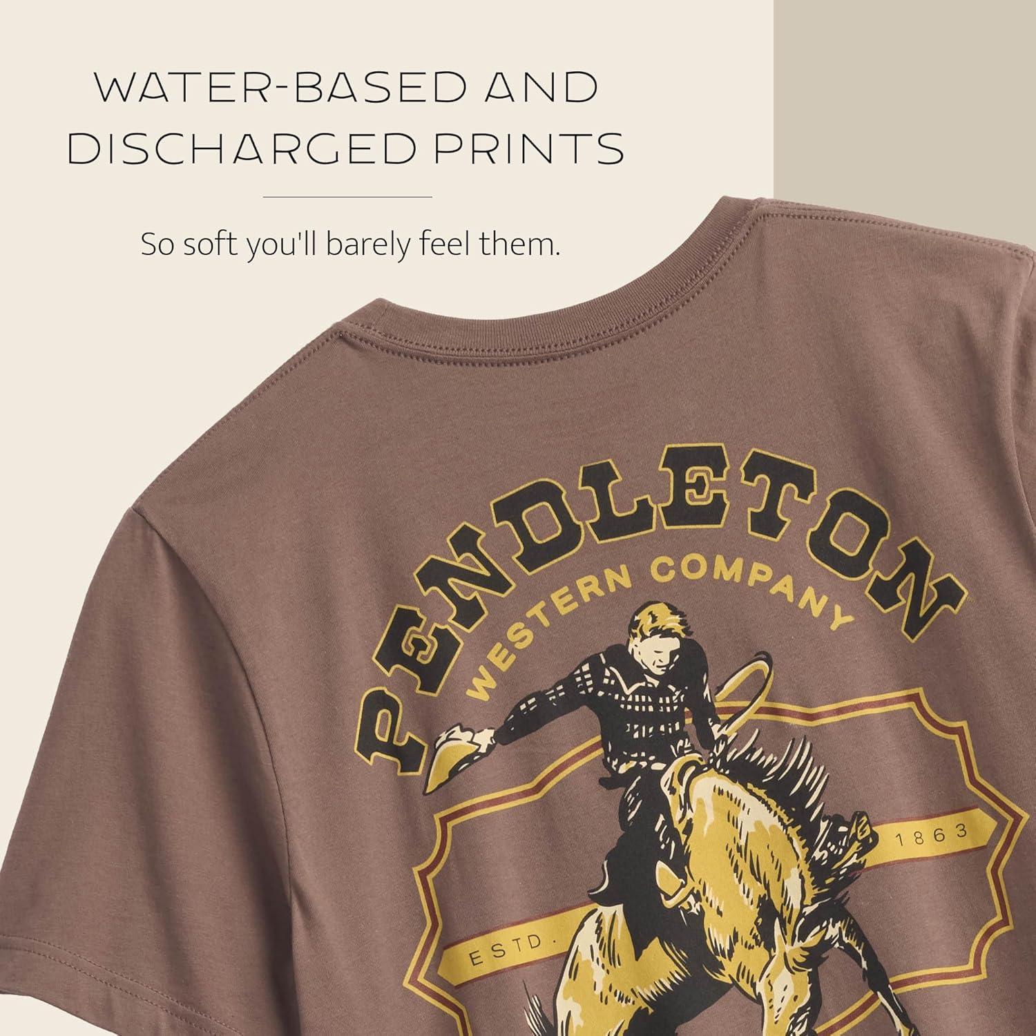 image:imagePendleton Mens Graphic TShirt 100 Cotton Short Sleeve Tee Soft WaterBased Print Casual Shirt Crew NeckCocoaBlack