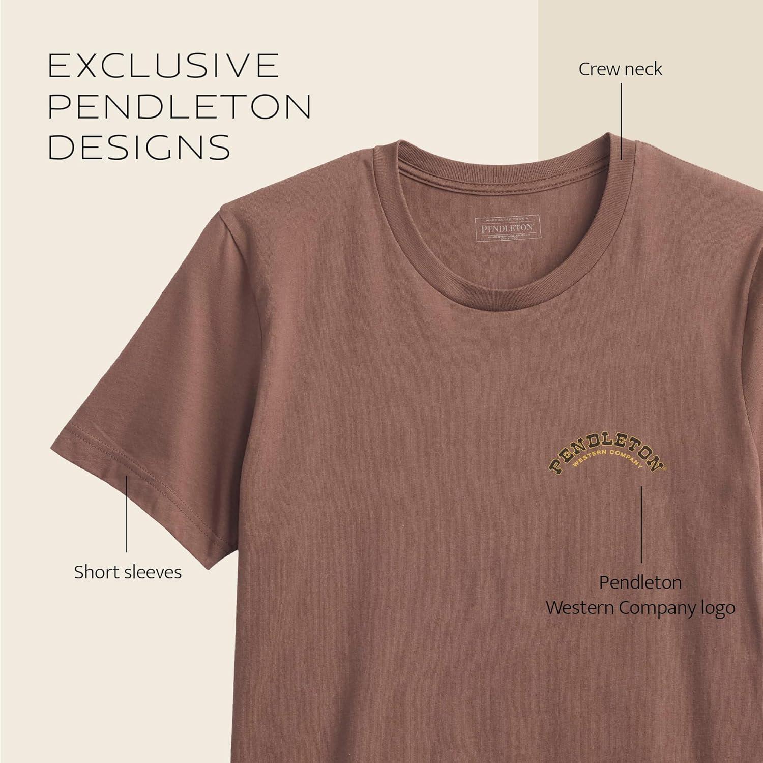 image:imagePendleton Mens Graphic TShirt 100 Cotton Short Sleeve Tee Soft WaterBased Print Casual Shirt Crew NeckCocoaBlack