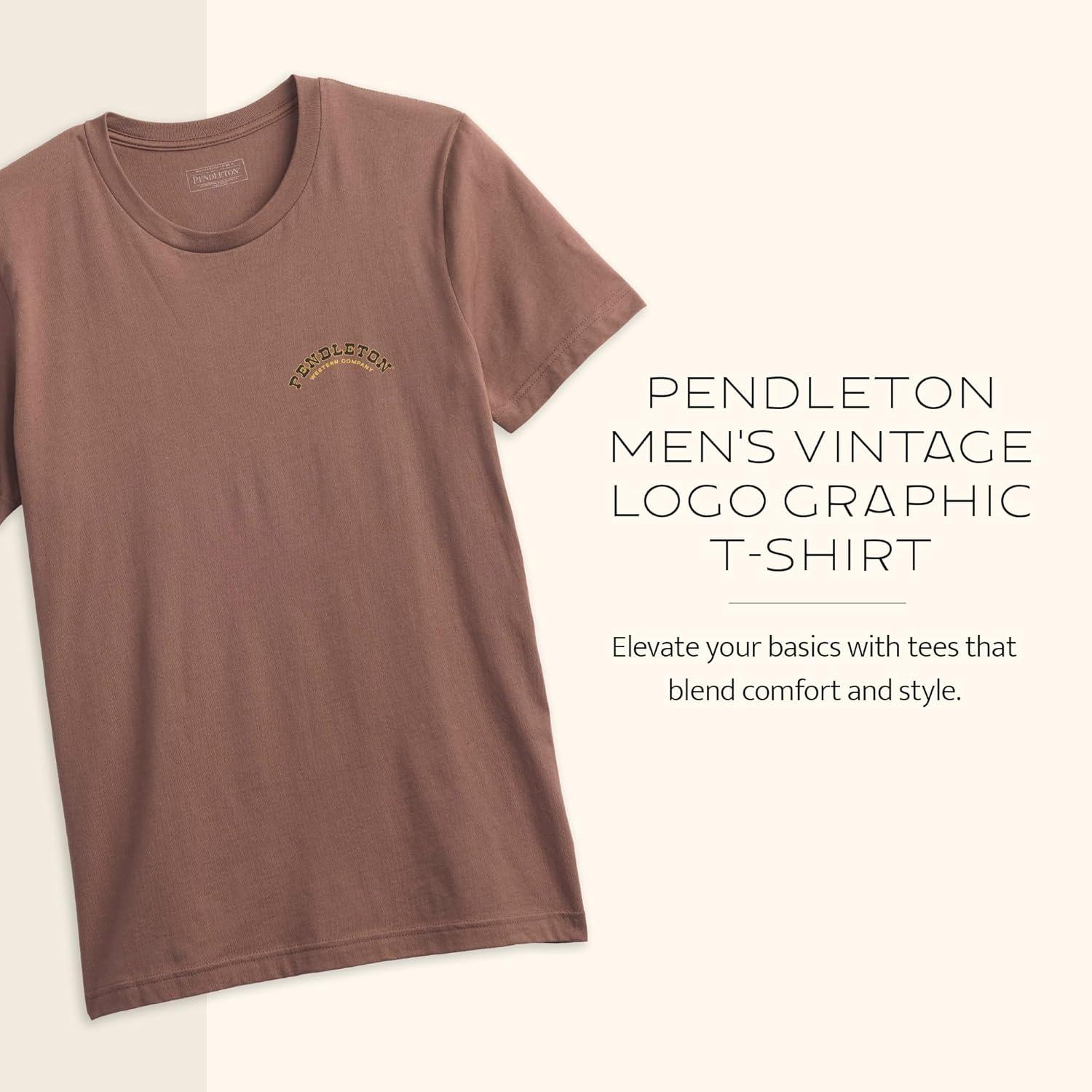 image:imagePendleton Mens Graphic TShirt 100 Cotton Short Sleeve Tee Soft WaterBased Print Casual Shirt Crew NeckCocoaBlack