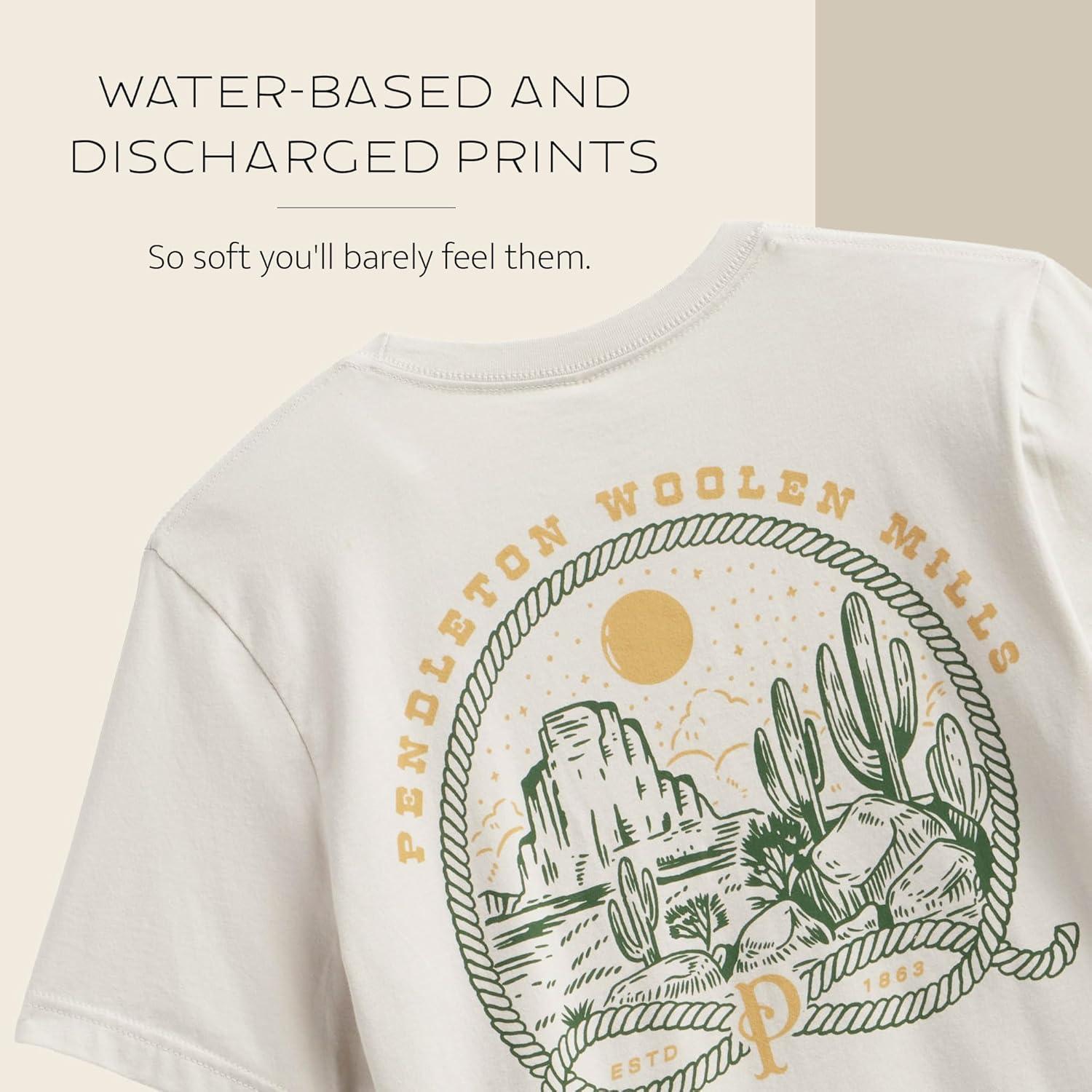 image:imagePendleton Mens Graphic TShirt 100 Cotton Short Sleeve Tee Soft WaterBased Print Casual Shirt Crew NeckDustBlack