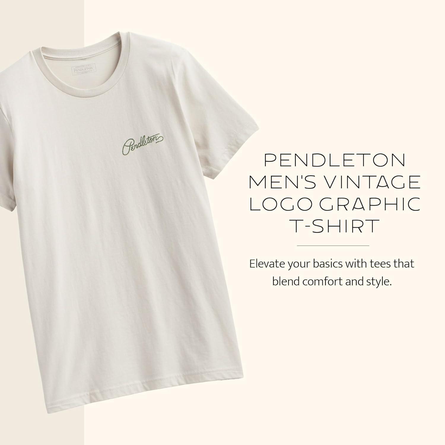 image:imagePendleton Mens Graphic TShirt 100 Cotton Short Sleeve Tee Soft WaterBased Print Casual Shirt Crew NeckDustBlack