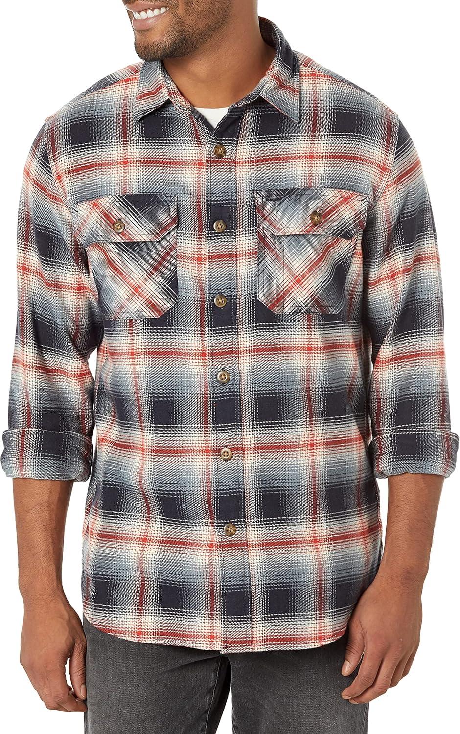 image:imagePendleton Mens Long Sleeve Super Soft Burnside Flannel ShirtNavyIvoryRed Plaid