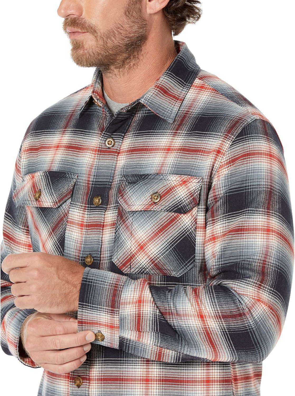 image:imagePendleton Mens Long Sleeve Super Soft Burnside Flannel ShirtNavyIvoryRed Plaid