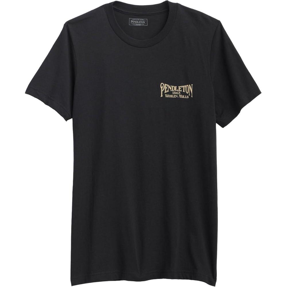 image:imagePendleton Mens Graphic TShirt 100 Cotton Short Sleeve Tee Soft WaterBased Print Casual Shirt Crew NeckVintage BlackTan