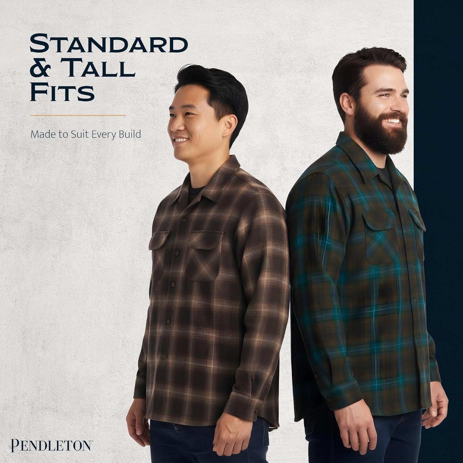 image:imagePendleton Iconic Board Shirts for Men Long Sleeve 100 Wool Surf Classic ButtonUp Mens Shirt WashableBrown Mix Ombre