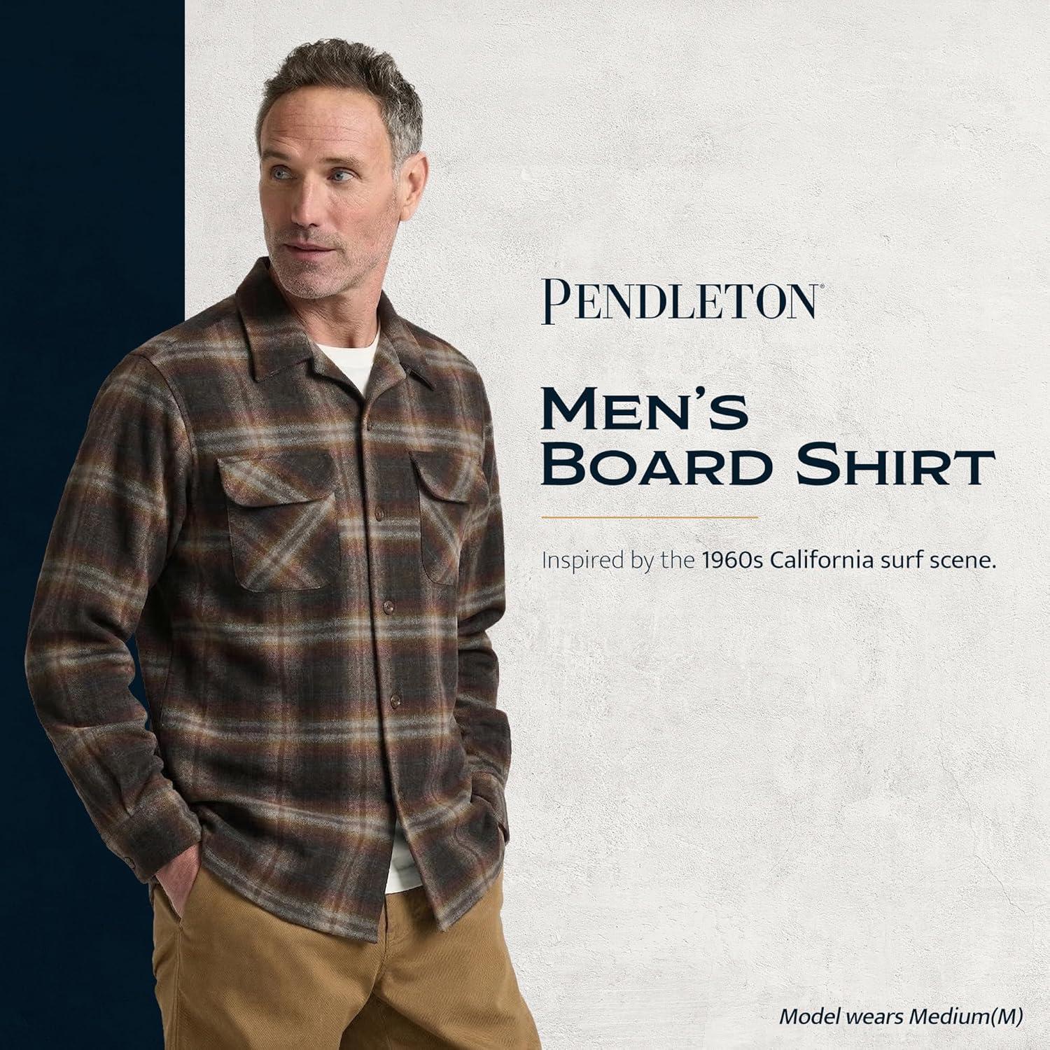 image:imagePendleton Iconic Board Shirts for Men Long Sleeve 100 Wool Surf Classic ButtonUp Mens Shirt WashableGrey Mix Multi Ombre