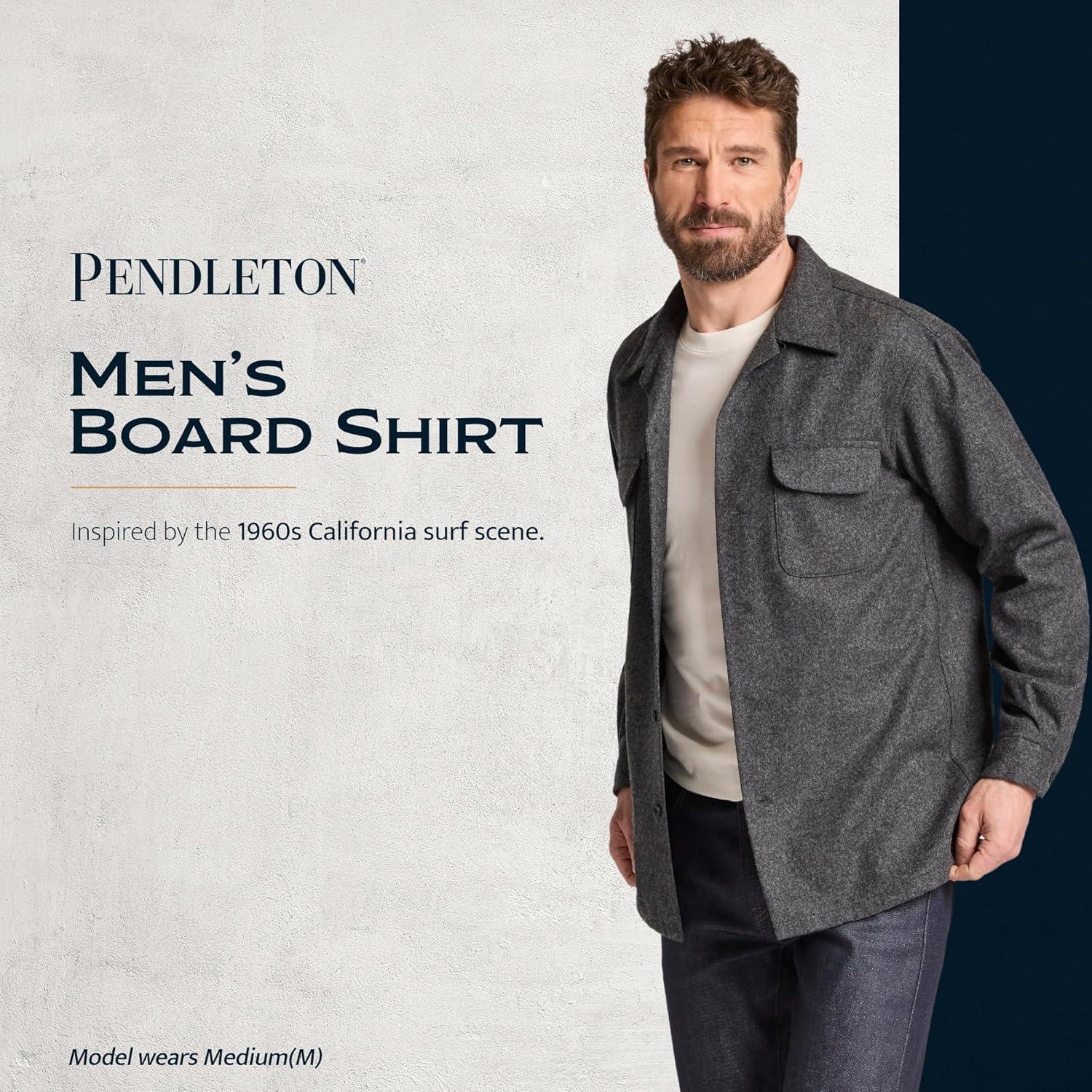 image:imagePendleton Iconic Board Shirts for Men Long Sleeve 100 Wool Surf Classic ButtonUp Mens Shirt WashableOxford Mix