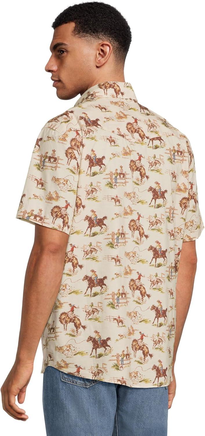 image:imagePendleton Mens Laramie SnapFront Breathable Cotton Short Sleeve Relaxed Fit Washable Summer ShirtWild Horse Ecru
