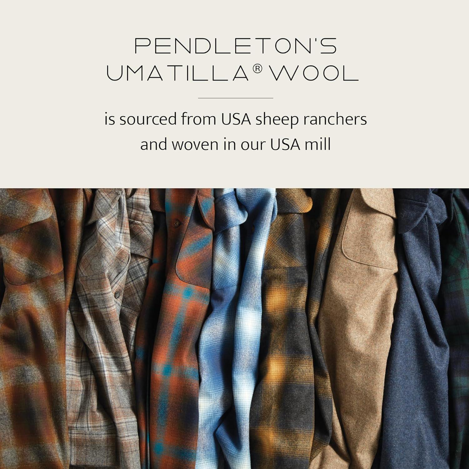 image:imagePendleton Mens Lodge Shirt Warm and Durable Wool Flannel Shirt Classic ButtonUp Plaid Shirt for Outdoor AdventuresBrown Watch Tartan