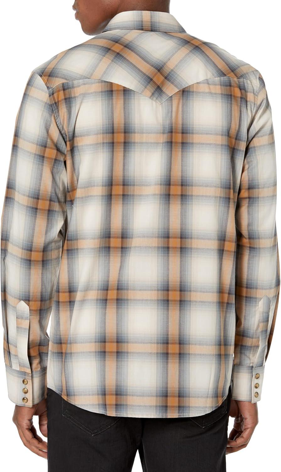 image:imagePendleton Mens Long Sleeve Snap Front Bishop ShirtGreyTanSand Plaid
