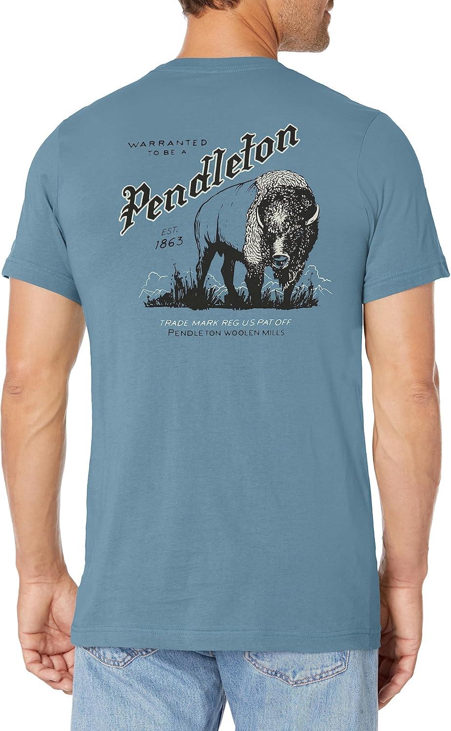 image:imagePendleton Mens Short Sleeve Mountain Camping Graphic TShirtDusty BlueNavy