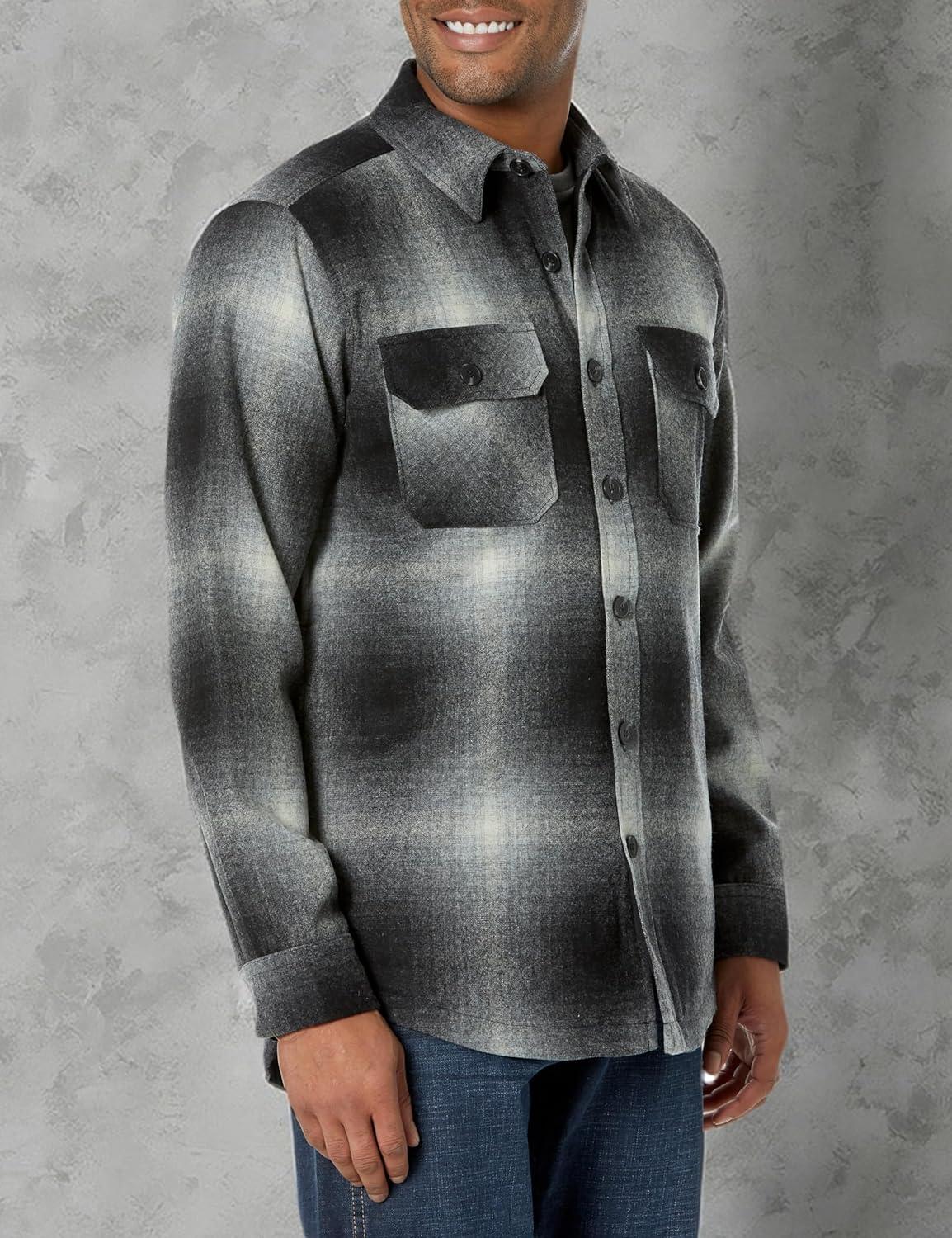 image:imagePendleton mens Quilted Cpo Wool Shirt JacketBlack White Ombre