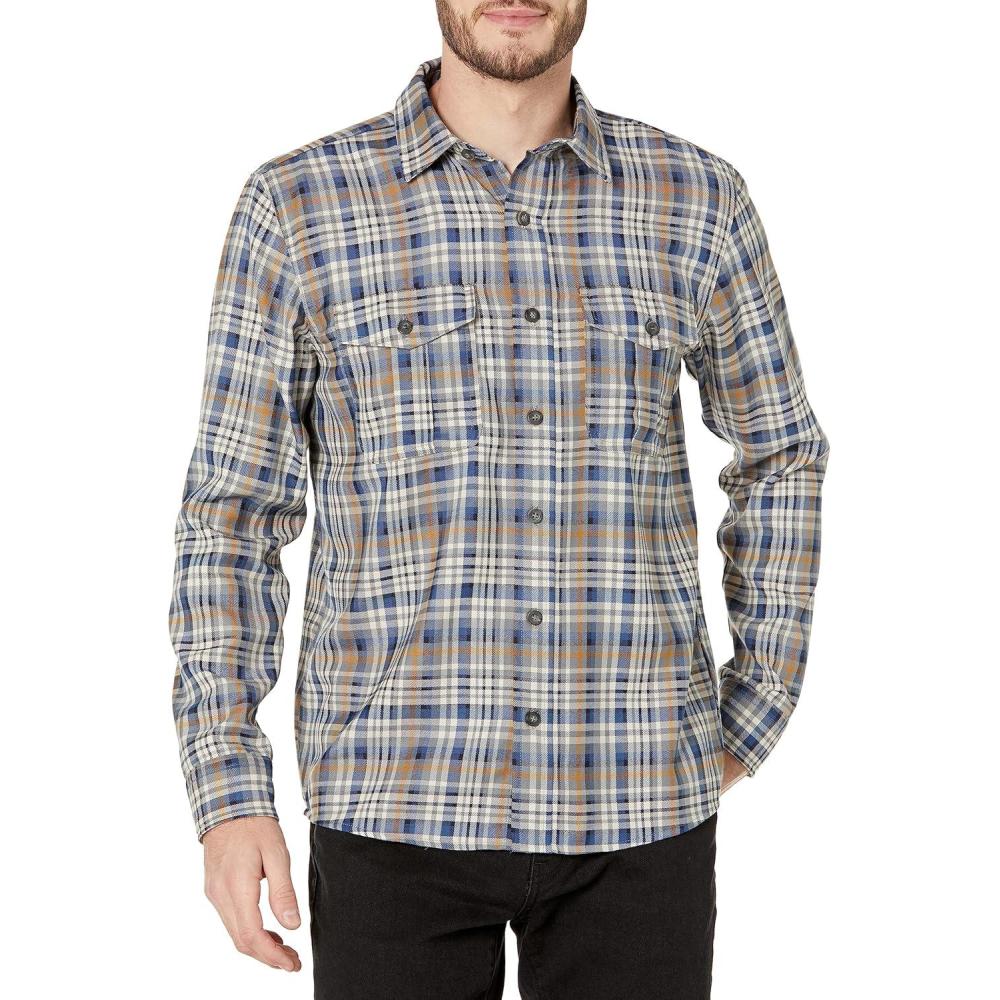 image:imagePendleton Mens Long Sleeve Harrison Merino ShirtNavyGrey Plaid