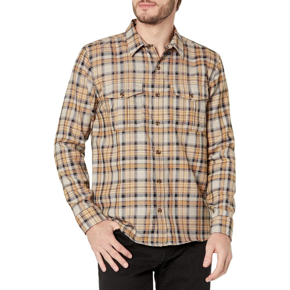 image:imagePendleton Mens Long Sleeve Harrison Merino ShirtTanOlive Plaid