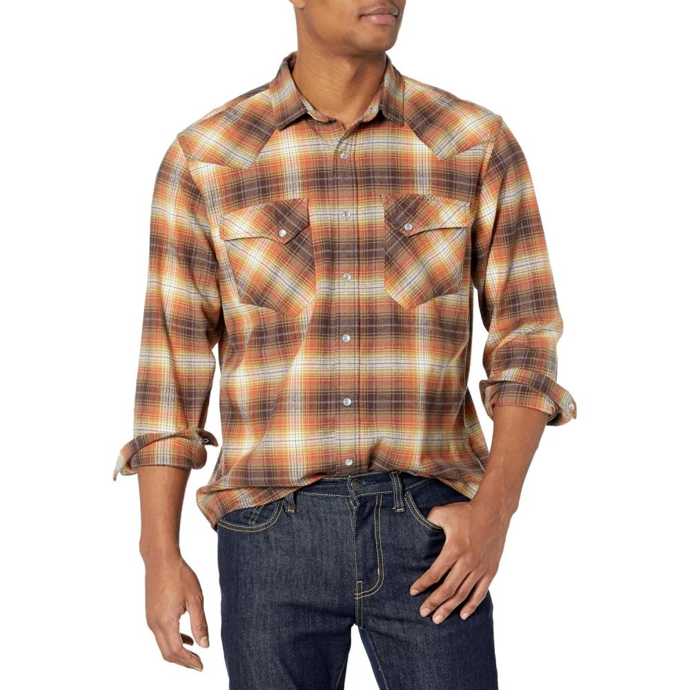 image:imagePendleton Mens Long Sleeve Wyatt ShirtCoffeeGoldCitrus Plaid