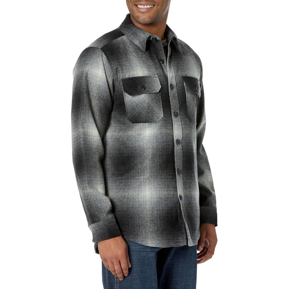 image:imagePendleton mens Quilted Cpo Wool Shirt JacketBlack White Ombre