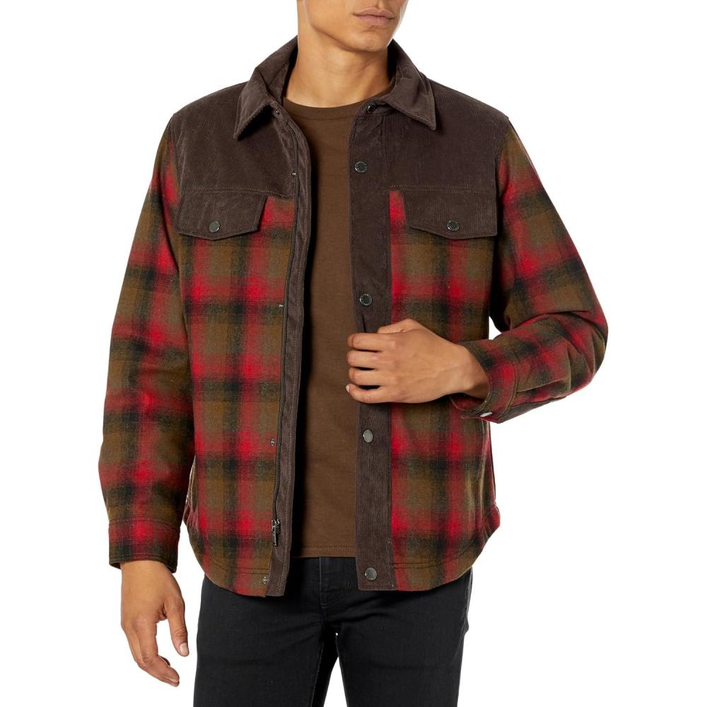 image:imagePendleton mens Timberline Shirt JacketRedOlive Plaid