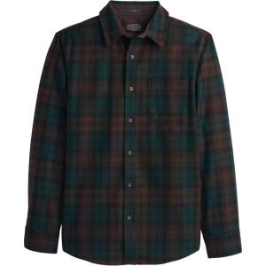 Pendleton Men’s Lodge Shirt – Warm and Durable Wool Flannel Shirt, Classic Button-Up Plaid Shirt for Outdoor Adventures(Brown Watch Tartan)