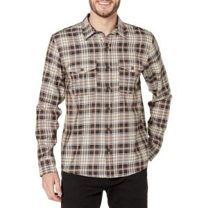 Pendleton Men’s Long Sleeve Harrison Merino Shirt(Brown/Grey Plaid)