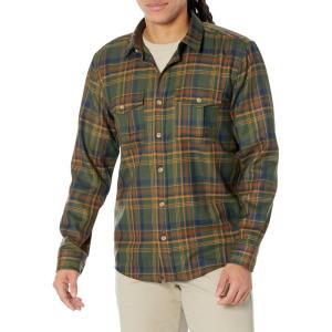 Pendleton Men’s Long Sleeve Harrison Merino Shirt(Green/Gold Plaid)