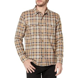 Pendleton Men’s Long Sleeve Harrison Merino Shirt(Tan/Olive Plaid)
