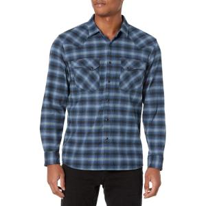 Pendleton Men’s Long Sleeve Wyatt Shirt(Charcoal/Denim Blue Plaid)