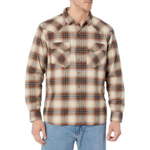 Pendleton Men’s Long Sleeve Wyatt Shirt(Ochre/Navy/Gold Plaid)