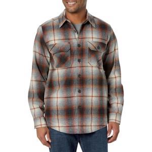 Pendleton mens Quilted Cpo Wool Shirt Jacket(Copper/Grey Ombre)