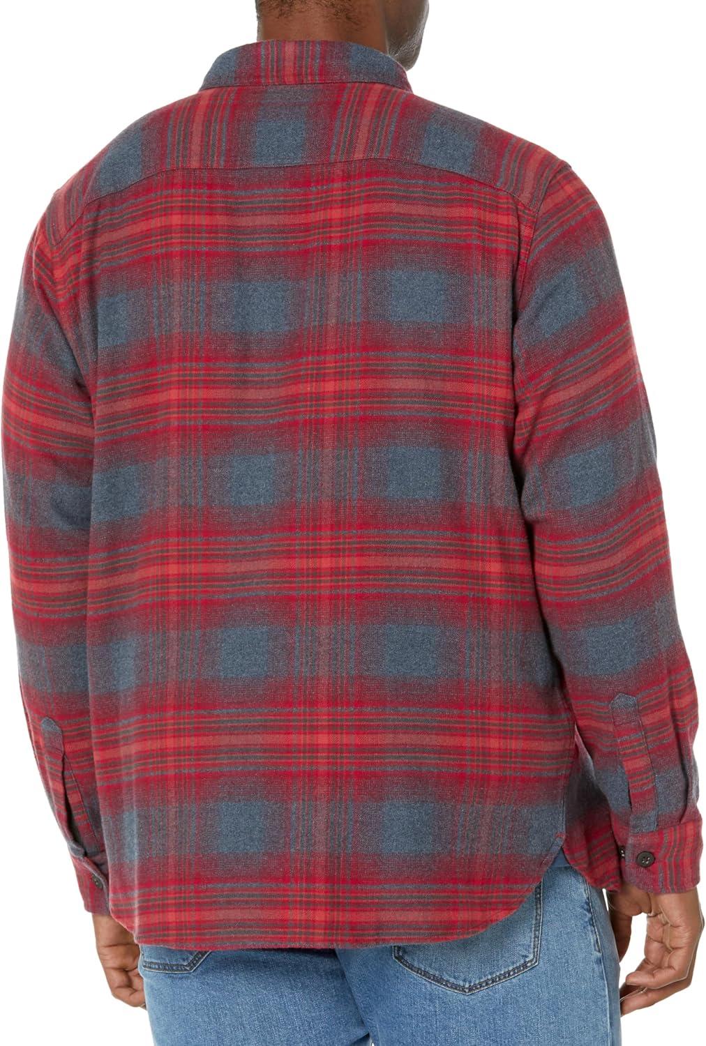 image:imagePendleton Mens Long Sleeve Super Soft Burnside Flannel ShirtGreyFire Red Plaid