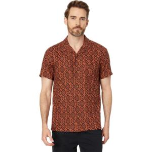 Pendleton Men’s Short Sleeve Linen Camp Shirt(Medallion Spice Red)