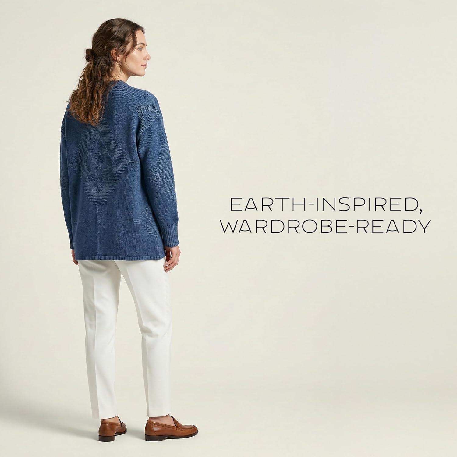 image:imagePendleton Textured Sierra Springs Cardigan 100 Cotton Lightweight Cardigan Sweaters for WomenNavy