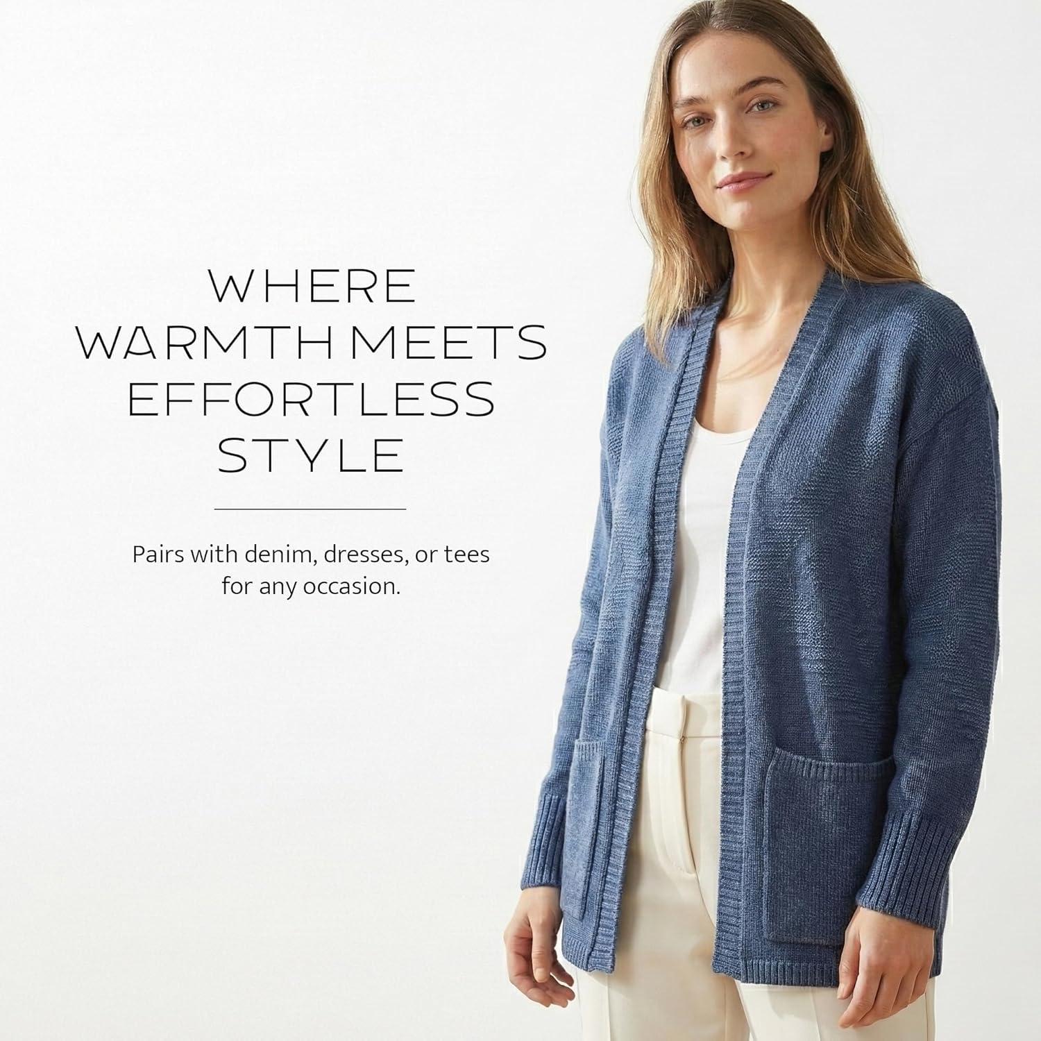 image:imagePendleton Textured Sierra Springs Cardigan 100 Cotton Lightweight Cardigan Sweaters for WomenNavy