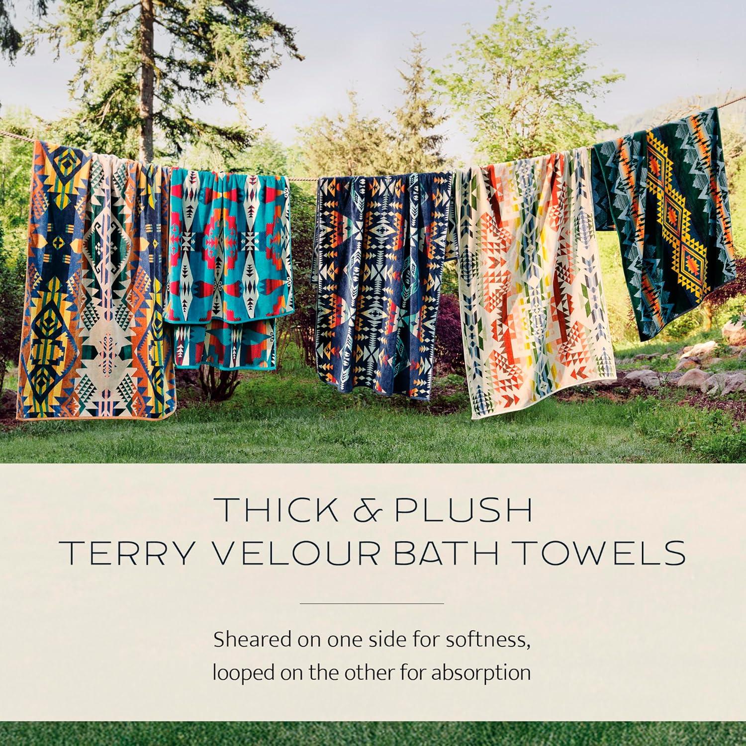 image:imagePendleton 3 Piece Bath Towel Set Bath Hand and Washcloth 100 Cotton Shower Towels Soft and Highly Absorbent Quick Dry Fade Resistant for Bathroom Hotel and Spa AquaAqua