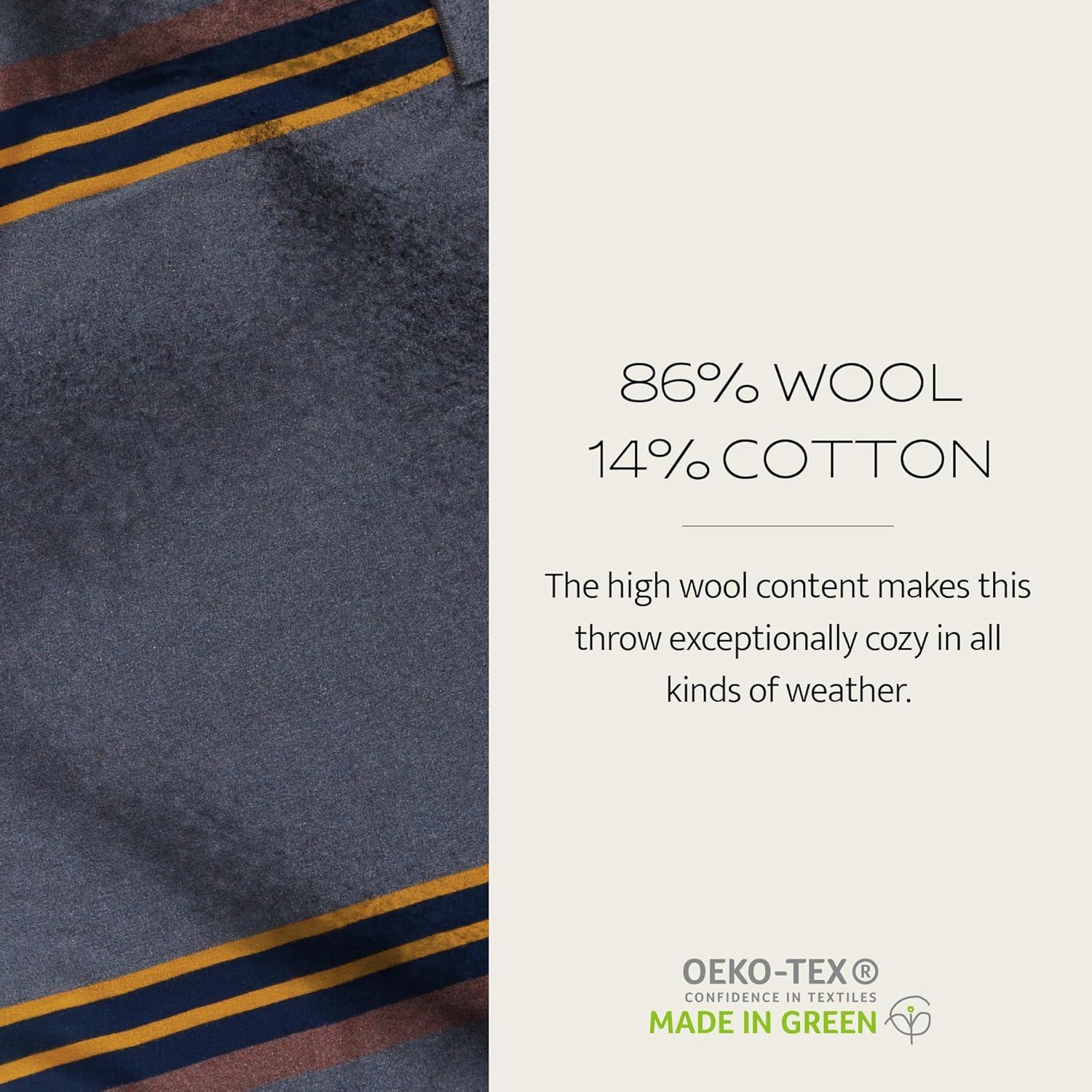 image:imagePendleton Yakima Camp Blanket Full Queen 90 x 90 Wool Cotton Large Dry Clean Soft and Durable Throw for Home and Travel Mineral UmberGreen Heather