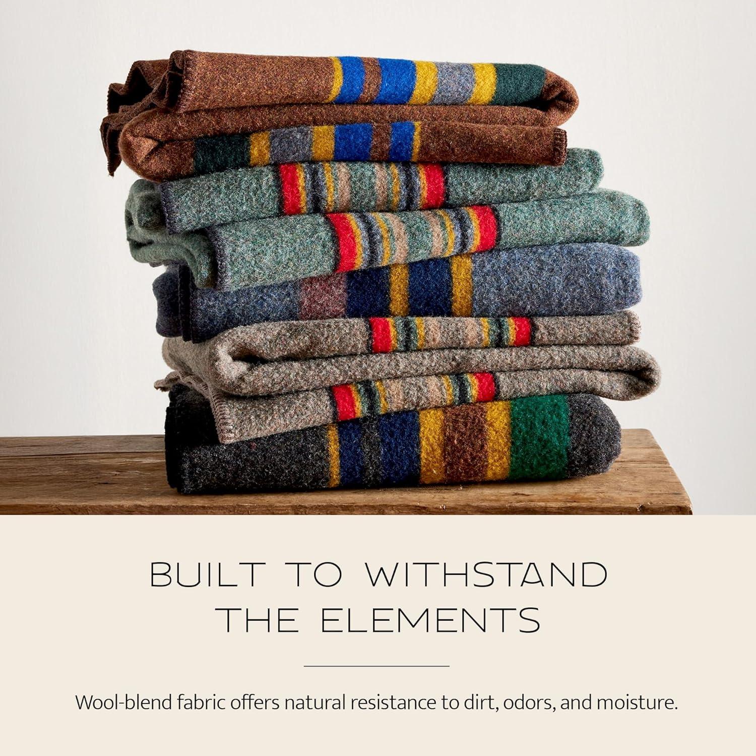 image:imagePendleton Yakima Camp Blanket Full Queen 90 x 90 Wool Cotton Large Dry Clean Soft and Durable Throw for Home and Travel Mineral UmberLake