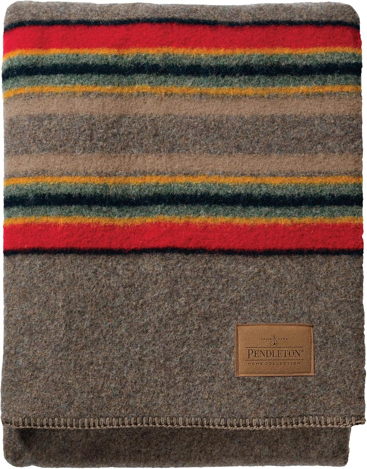 image:imagePendleton Yakima Camp Blanket Full Queen 90 x 90 Wool Cotton Large Dry Clean Soft and Durable Throw for Home and Travel Mineral UmberMineral Umber