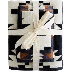 Pendleton 3 Piece Bath Towel Set – Bath, Hand, and Washcloth, 100% Cotton Shower Towels, Soft and Highly Absorbent, Quick Dry, Fade Resistant for Bathroom, Hotel and Spa – Aqua(Spider Rock Black/White)